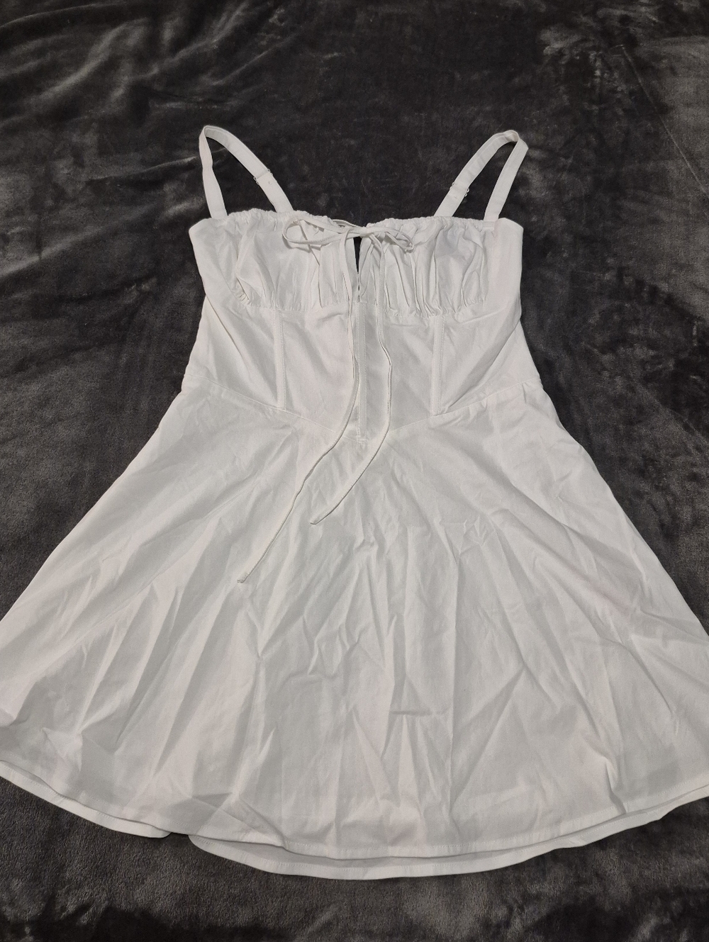 Cute Little White Dress with Criss Cross Back